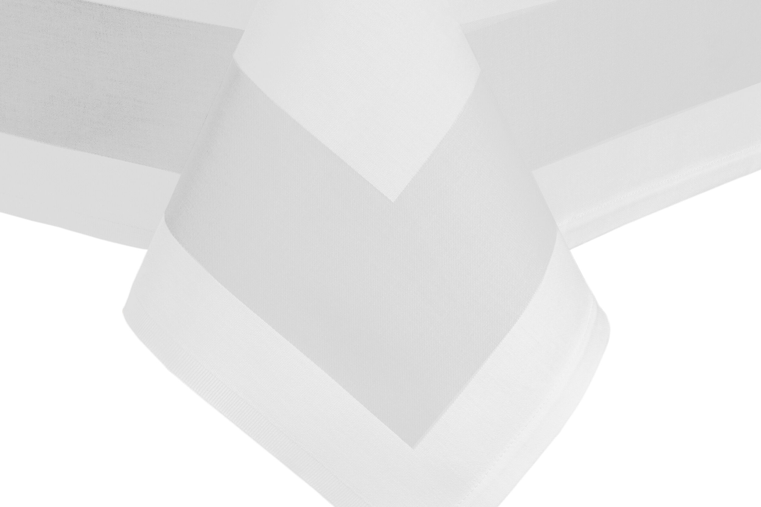 Tischdecke 140 x 140 cm, weiß mit Atlaskante