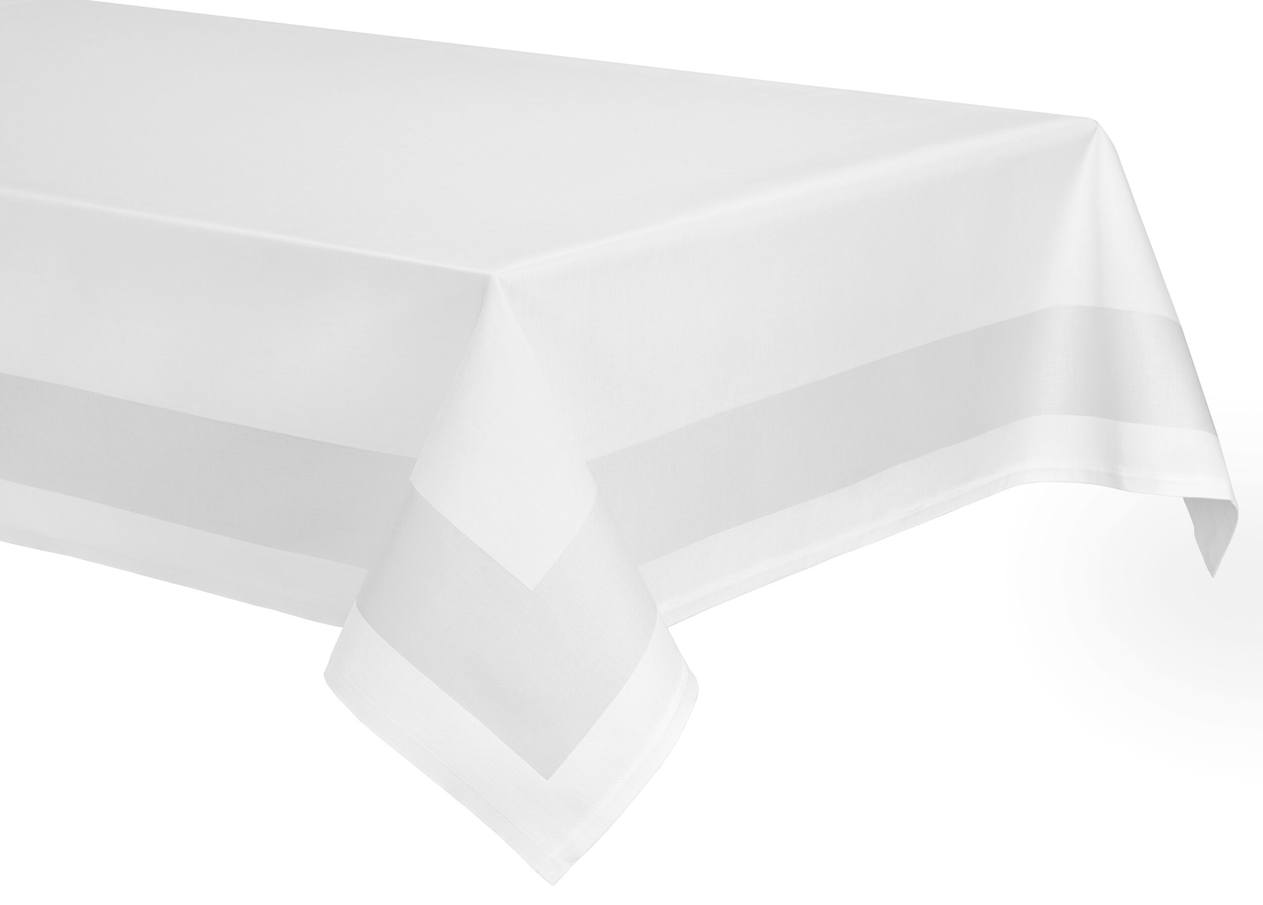 Tischdecke 140 x 180 cm, weiß mit Atlaskante