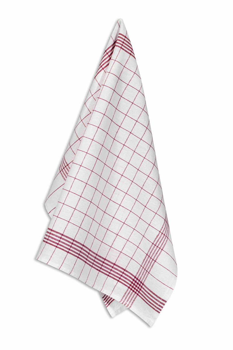 Küchentuch 50 x 70 cm , rot-weiß , 100% BW