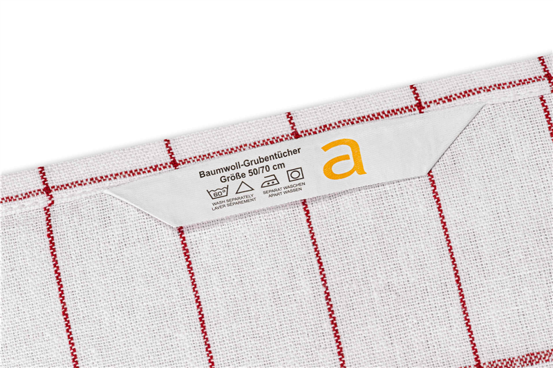 Küchentuch 50 x 70 cm , rot-weiß , 100% BW