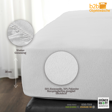 Spannbettlaken, Interlock 210 g/qm BW/PES 200x200+30cm, 50/50