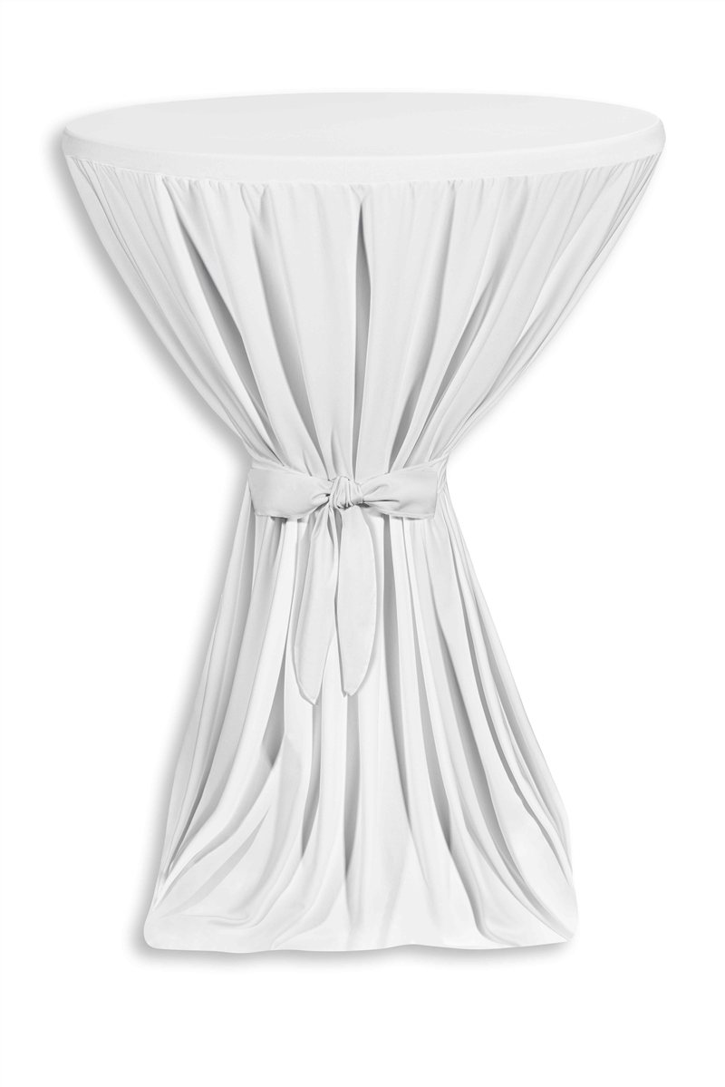 Stehtischhusse Mülheim m. Schleife 70-100 cm weiß