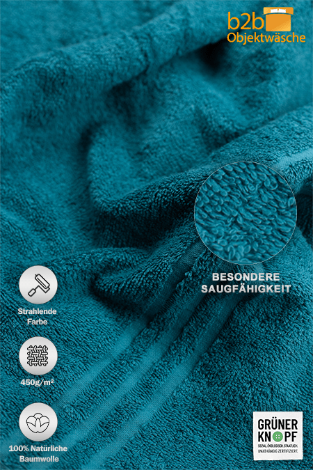 Gästetuch Rio 30x50cm - 450 g/m² petrol, 100%BW