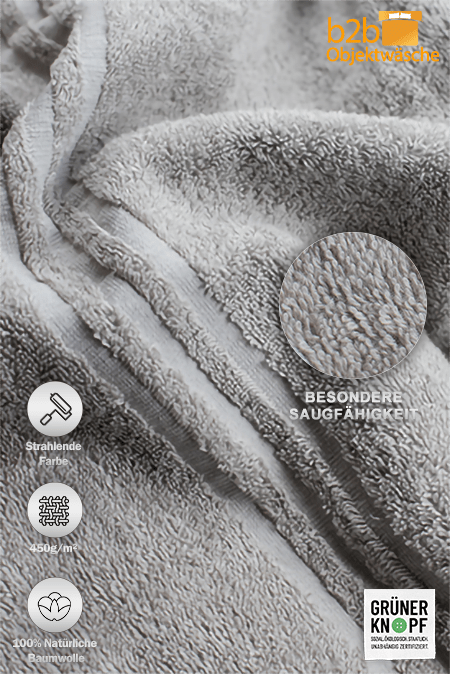 Gästetuch Rio 30x50cm - 450 g/m² stein, 100%BW