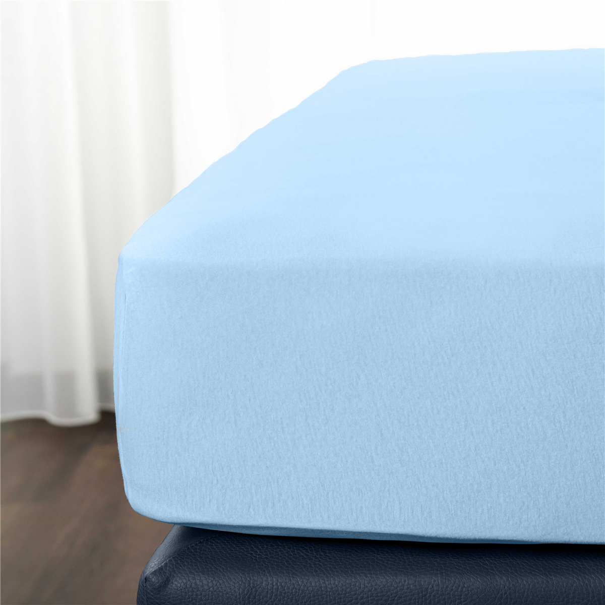 Spannbettlaken, Jersey - farbig 160 g/qm 100x200 cm hellblau