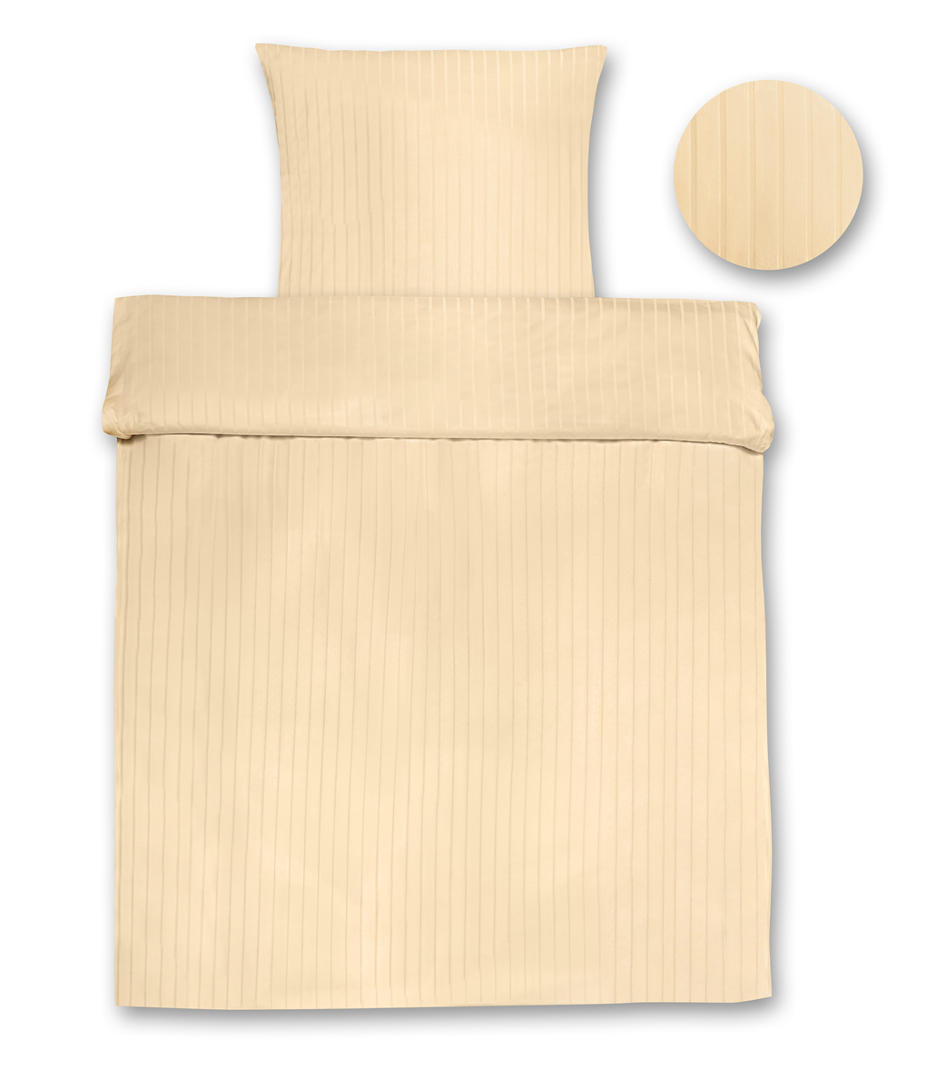 Capri - 6/24mm Wechselstreifen Bettbezug 135 x 200 cm champagner