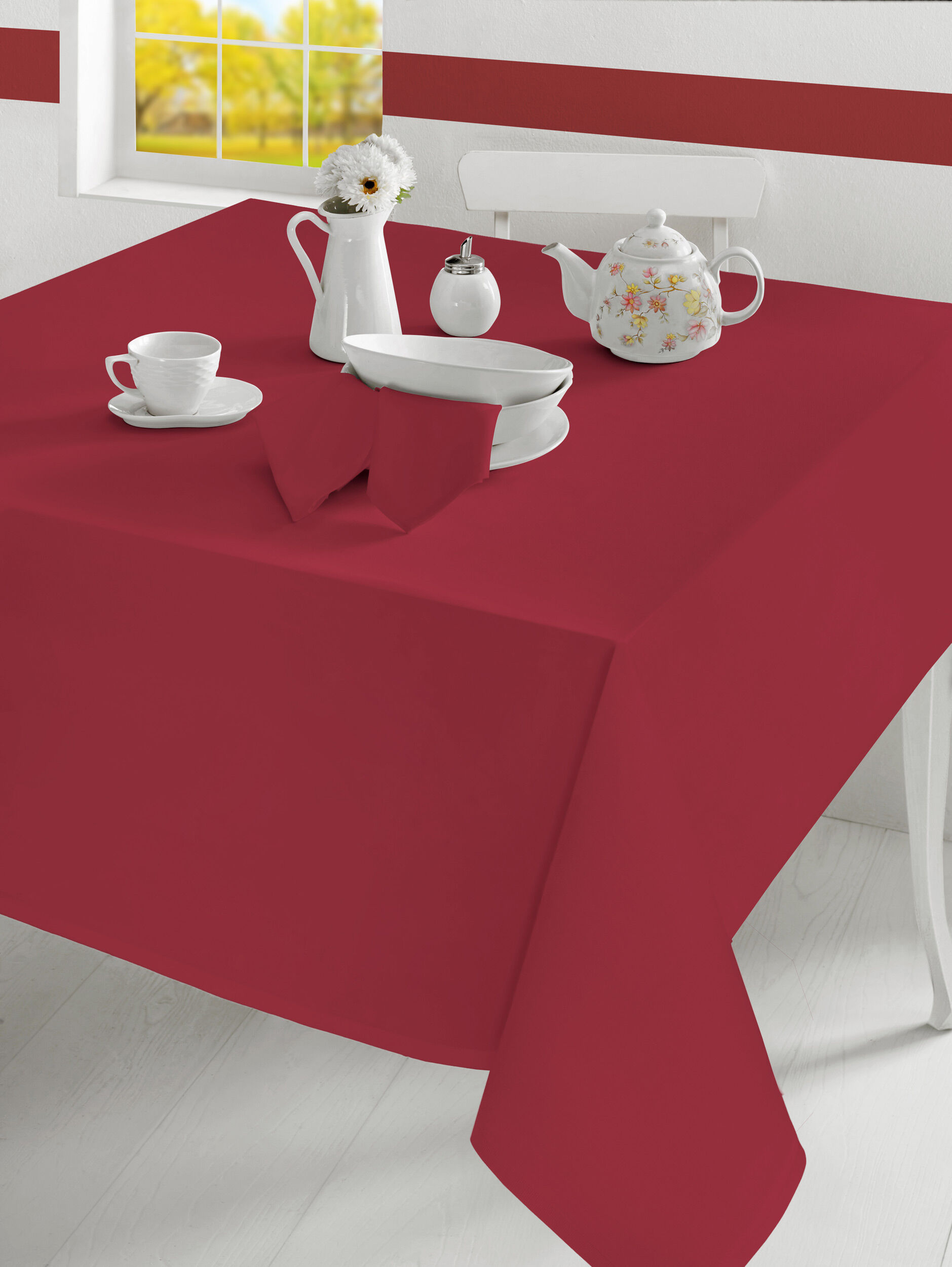 Tischdecke bordeaux, 130 x 220 cm - uni