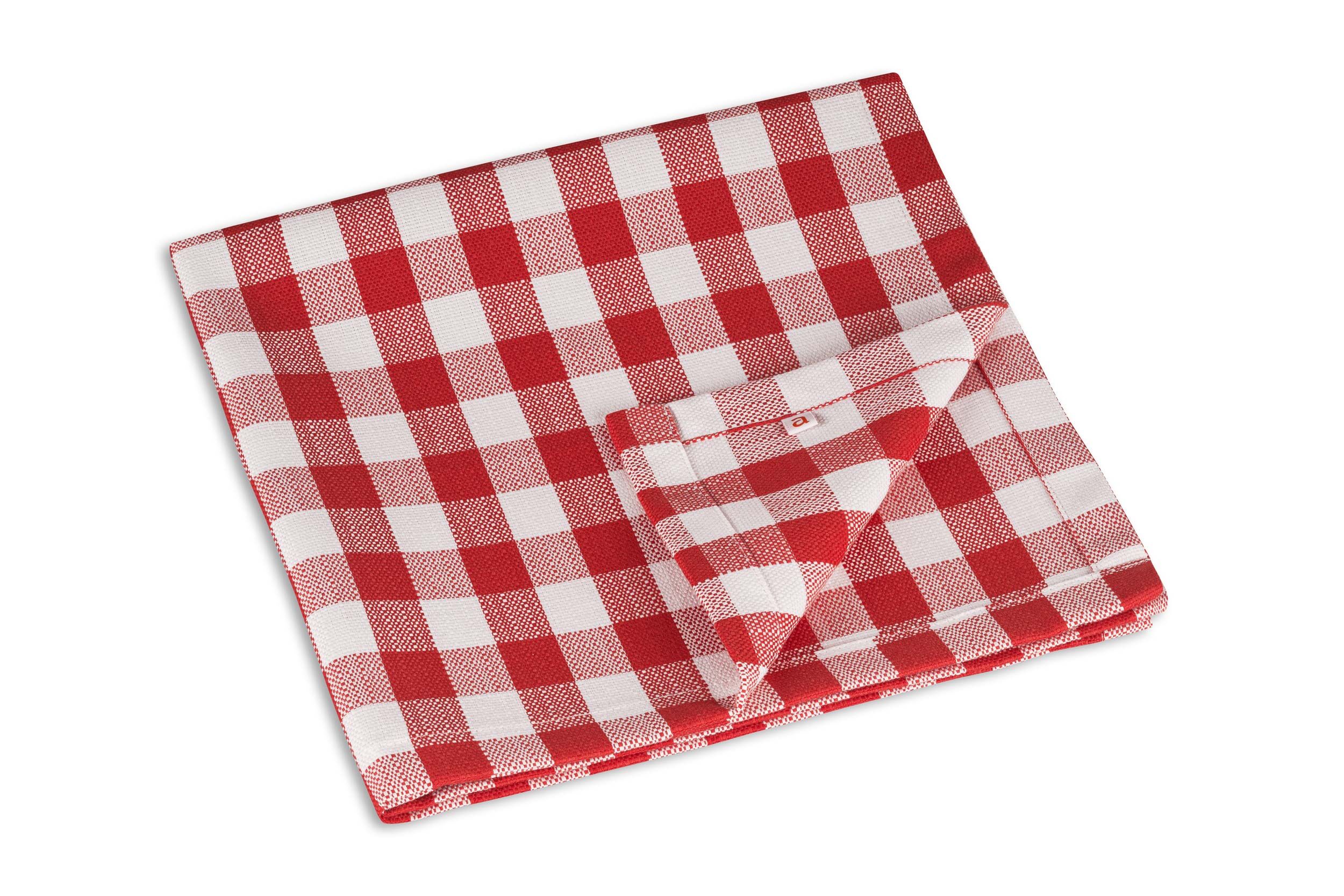 Stoffserviette karo rot-weiß, 50 x 50 cm