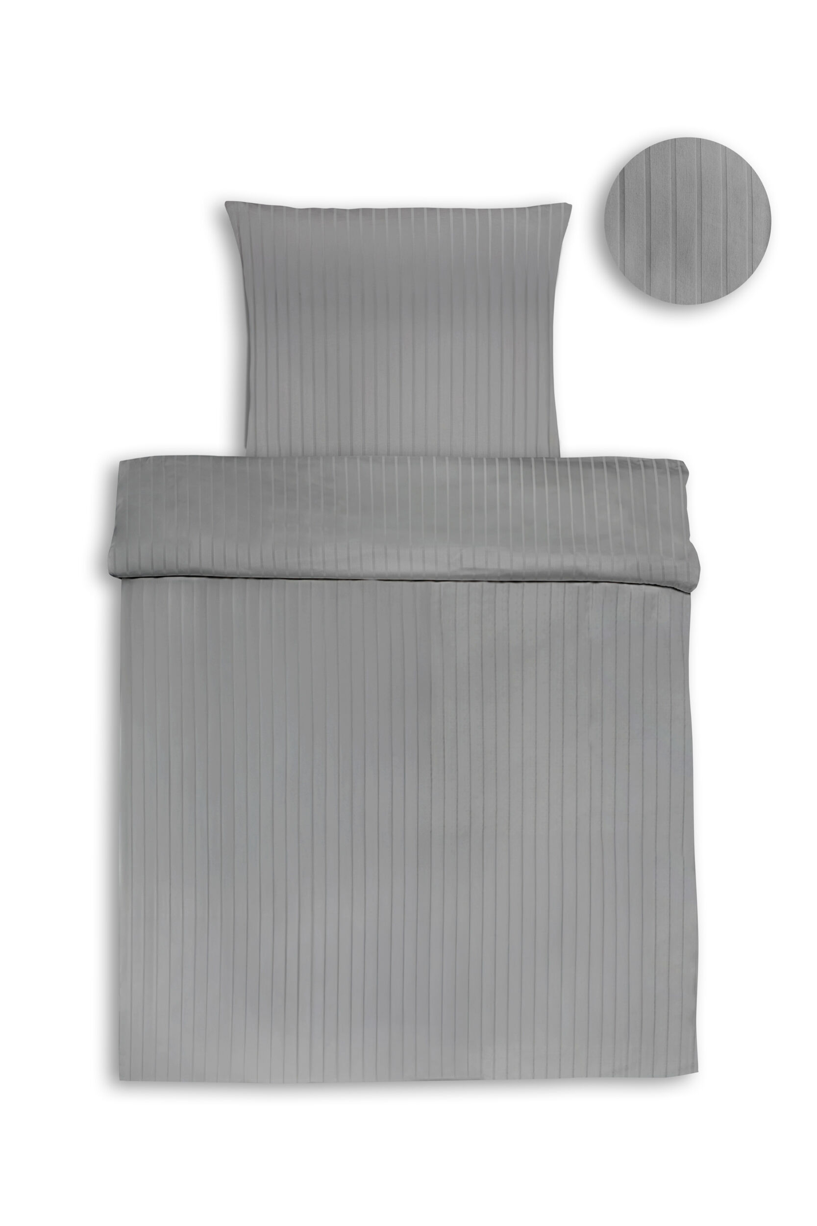 Bettwäsche Capri grau - aurofab 6/24mm Wechselstreifen