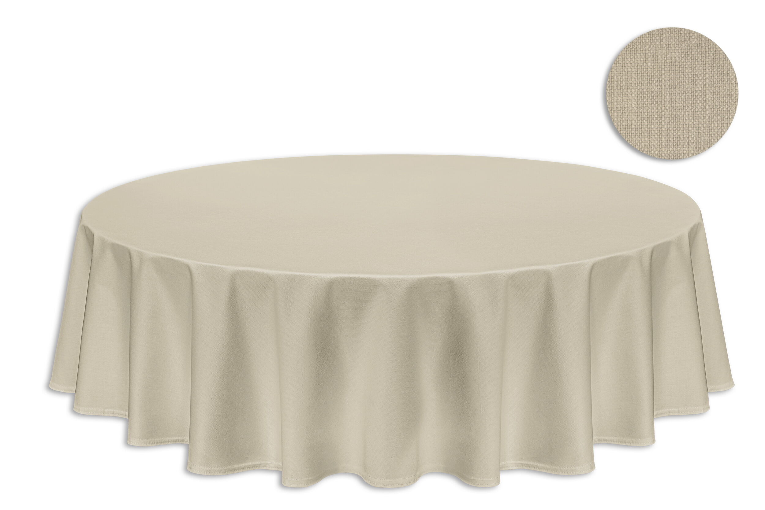 RIVA - Tischdecke rund ⌀ 280cm sandbraun
